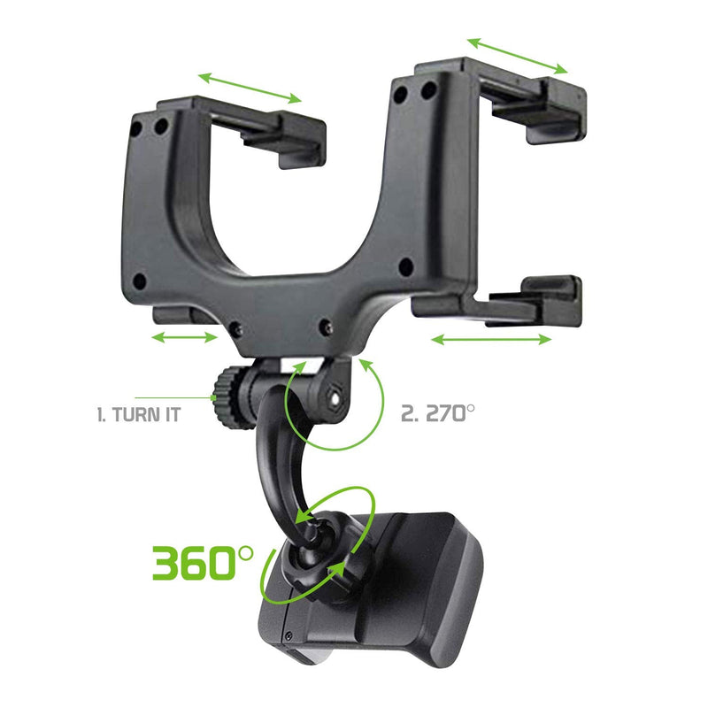 Cellet Vehicle Rear View Mirror Phone Holder Mount Universal Smartphone Cradle Compatible to iPhone 13 12 Pro Max mini 11 XR XS X 8 Note 20 10 9 Galaxy S21 S20 S10 Google Map GPS Navigation Pixel Moto