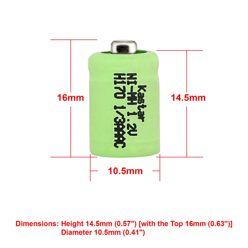 Dantona Single Cells 1/3AAA-150NM-NT Nickel Metal Hydride (NIMH) - Rechargeable