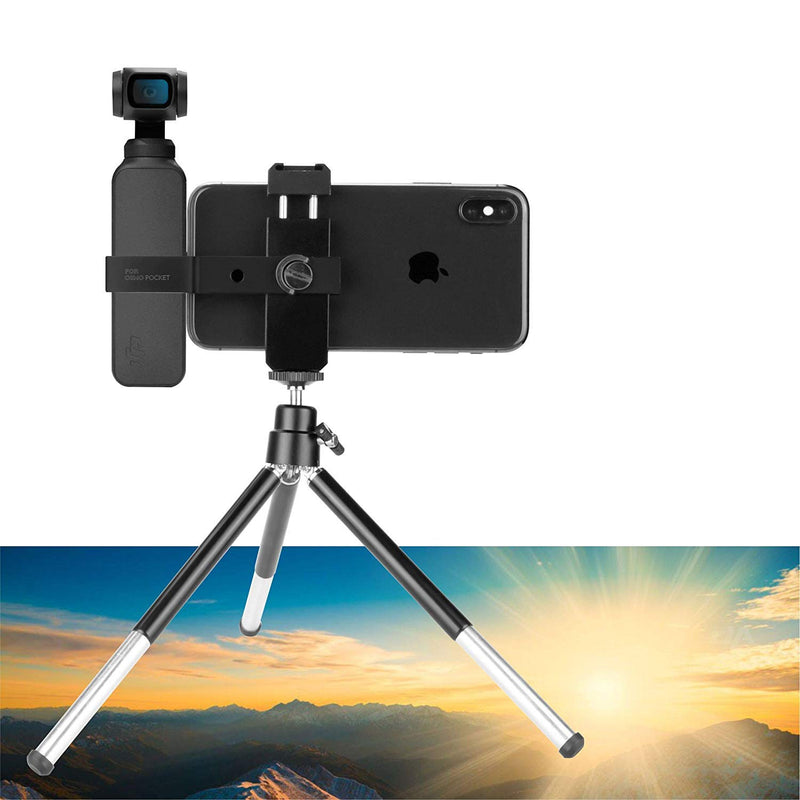 Rantow Osmo Pocket Tripod, Multifunction Portable Phone Holder Mobile Fixed Mount Stand Stabilizers Compatible with DJI Osmo Pocket Handheld Camera