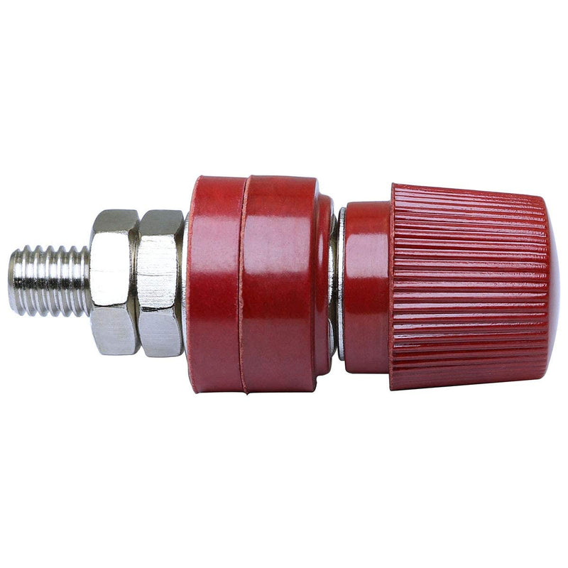 MEETOOT 4pcs 555 Pure Brass Terminal Binding Post M8 Copper Screw 8mm Voltage Regulator Terminal Block Power Terminal Red and Black