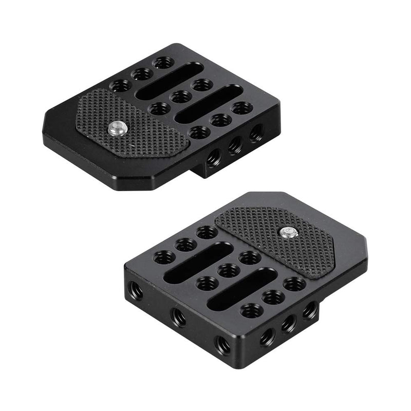 CAMVATE Versatile Top/Bottom Plate with Multiple 1/4"-20 Threads for Director's Monitor Cage Rig(2 Pieces)
