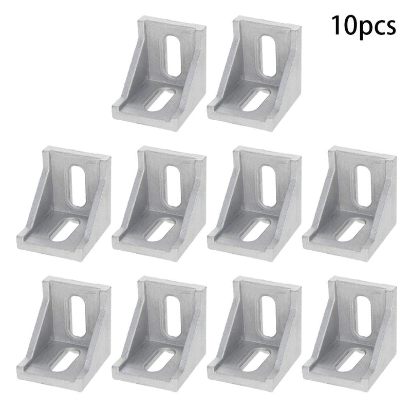 MroMax 10PCS Inner Angle Bracket Gusset Aluminum Alloy Inner Joint Bracket Suitable for 4040 Series Aluminum Extrusion Profile Silver