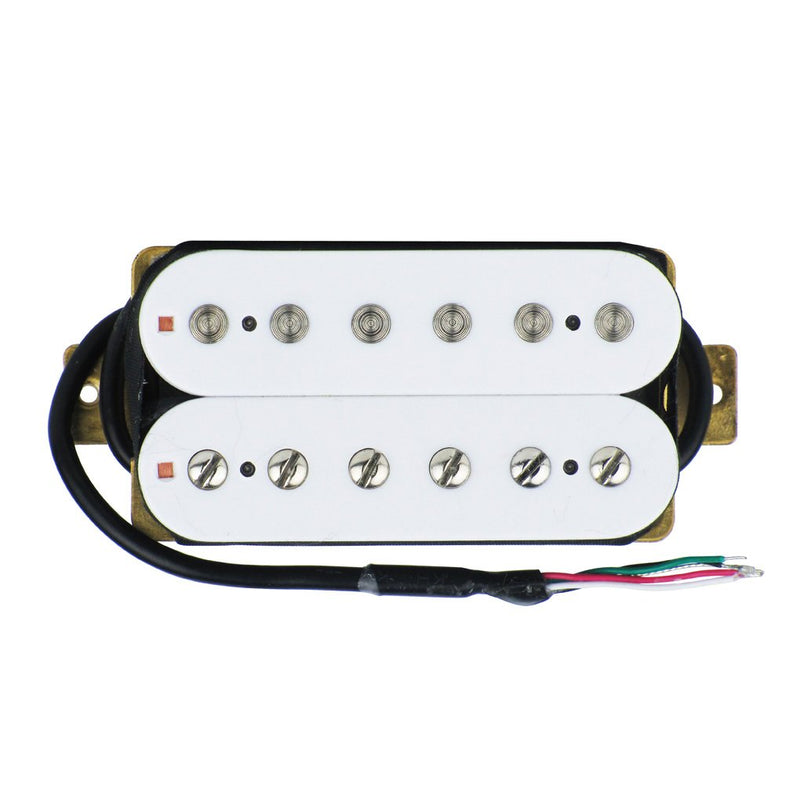 FLEOR Double Coil Humbucker Pickups Set Neck 50mm & Bridge 52mm Pickup Alnico 5 Magnet for Electric Guitar Humbucker Part, White neck + bridge pickups