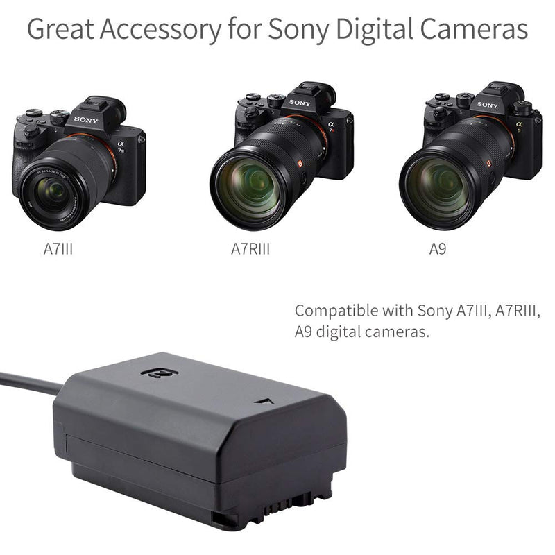 FEELWORLD F5, MA5, F6, ANDYCINE A6, Sony NP FZ100 Dummy Battery Compatible for Sony Alpha A7III, A7RIII, Sony A9 Digital Cameras Designed