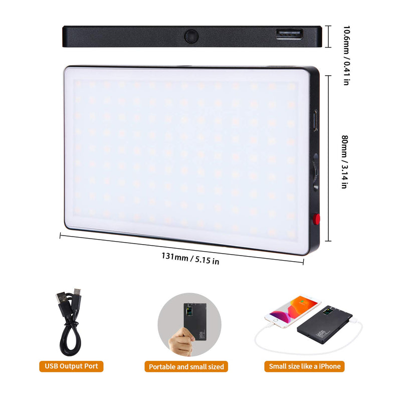 LED Video Light Panel Built-in 4040mAh Lithium Battery 126pcs Bi-Color Lamp Beads OLED Display Ra 96+ Photography Light Camera Lighting for Video Shooting Live Streaming (Aluminum Alloy Meterial)