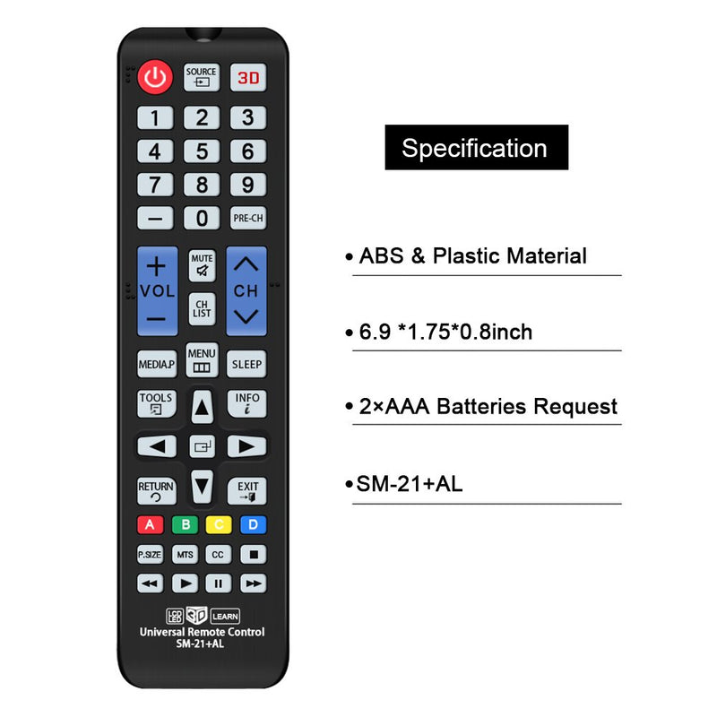 Gvirtue Universal Remote Control Compatible Replacement for Samsung TV/ 3D/ LCD/LED/HDTV AA59-00666A BN59-01178W BN59-01199F AA59-00638A AA59-00637A AA59-00594A AA59-00600A AA59-00582A