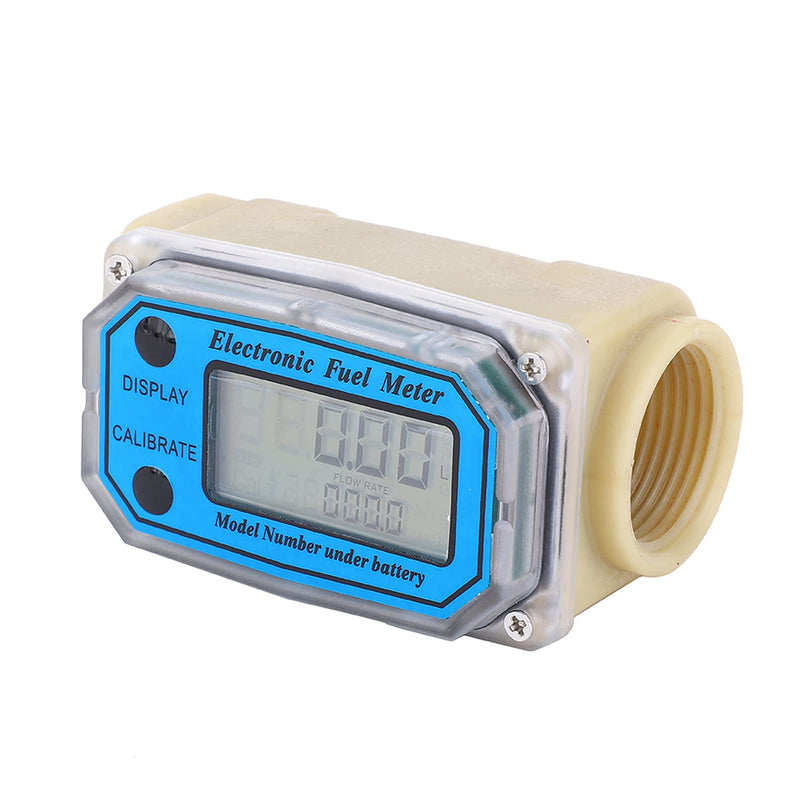 Diesel Fuel Meter, Digital Fuel Meter Water Flow Meter Mini Digital Turbine Flowmeter Diesel Fuel Flow Meter 15-120L/min 1" NPT