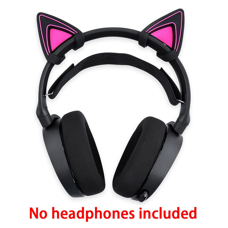 HUYUN Silicone Cat Kitty Ears Lovely Attachable Accessory Compatible for Razer Kraken 2019, Kraken TE Headsets (Purple) Purple