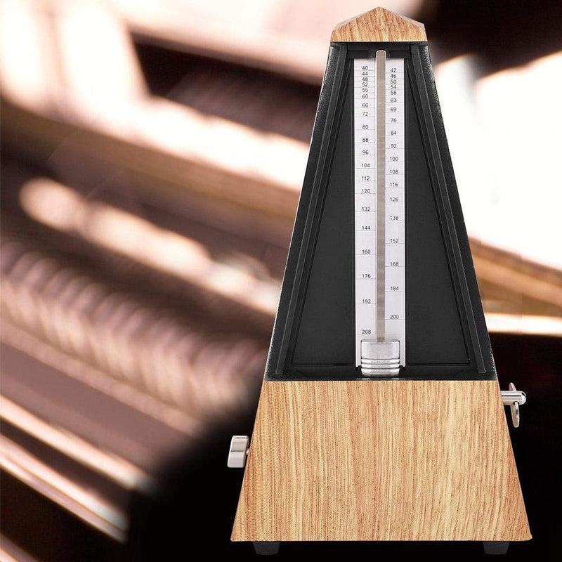 [AUSTRALIA] - Dilwe Metronome, Mechanical Metronome Guitar Piano Drum Instrument Tower Type Metronome Musical Accessory (Shallow Wood Grain) Shallow Wood Grain 