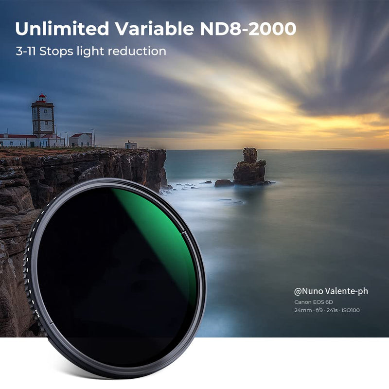 K&F Concept 40.5mm Variable Neutral Density Filter ND8-ND2000 (3-11stop) Hydrophobic Adjustable ND Filter with 24 Multi-Layer Coatings for Camera Lens