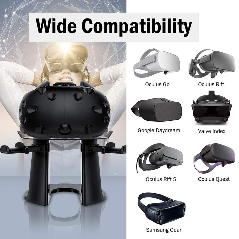 MoKo VR Stand Compatible with Oculus Quest/Rift/Rift S, VR Headset Stand, VR Headset and Controllers Holder