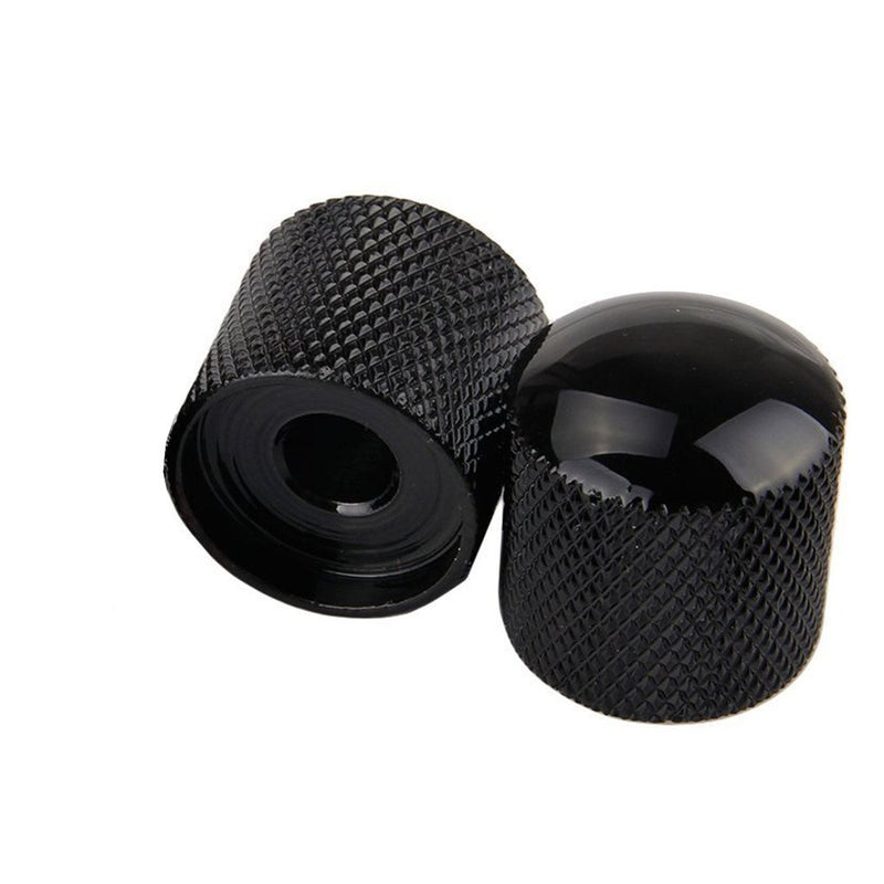 [AUSTRALIA] - Pack of 4pcs Brass Dome Knob Volume Tone Control Knobs for Electric Guitar Bass Screw Type (Black) Black 