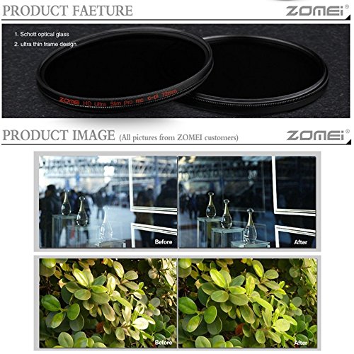 ZOMEI 58mm 18 Layer Multi-Coated HD Ultra Slim Waterproof SHOTT Schott Camera Lens Polarizing Polarizer Circular CIR-PL CPL Filter with Rotating Ring