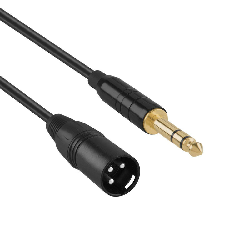 6.35mm to XLR,CableCreation [2-Pack] 10 FT 6.35mm (1/4 Inch) TRS Male to 3 PIN XLR Male Balanced Cable, Black 10 Feet 2\-Pack