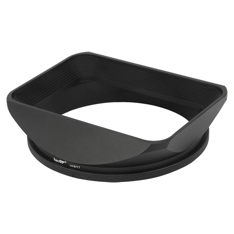 Haoge 77mm Square Metal Screw-in Mount Lens Hood Shade with Cap for 77mm Canon Nikon Sony Leica Leitz Carl Zeiss Voigtlander Nikkor Panasonic Fujifilm Olympus Lens and Other 77mm Filter Thread Lens