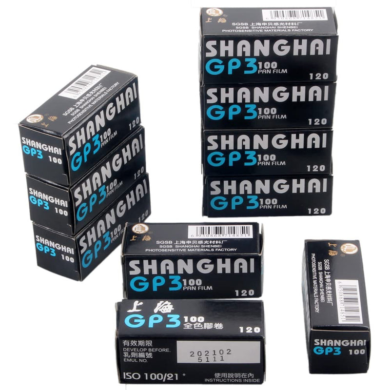 10x Shanghai 120 Black & White Iso 100 Roll Film Negative 6x4.5 6x6 6x9