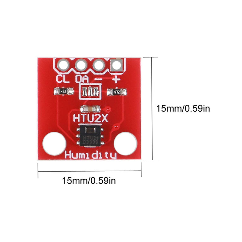 6Pcs HTU21D Temperature Humidity Sensor Breakout Module, DORHEA 1.5V to 3.6V I2C Replace SHT15 Compatible with SHT20 SHT21