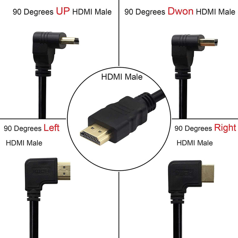 Qaoquda Panel Mount HDMI Extension Cable 1.6Ft/50CM High Speed HDMI 2.0 Female to Male Cable with Screw Nut Support 4K Resolution for Blu Ray Player, 3D TV, Roku, Xbox360(Left-Angled) Left-Angled
