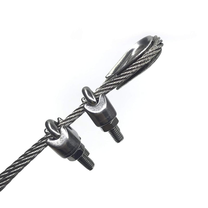 HEVERP 24PCS 3/16 Inches M4 Stainless Steel Wire Rope Cable Clip Clamp