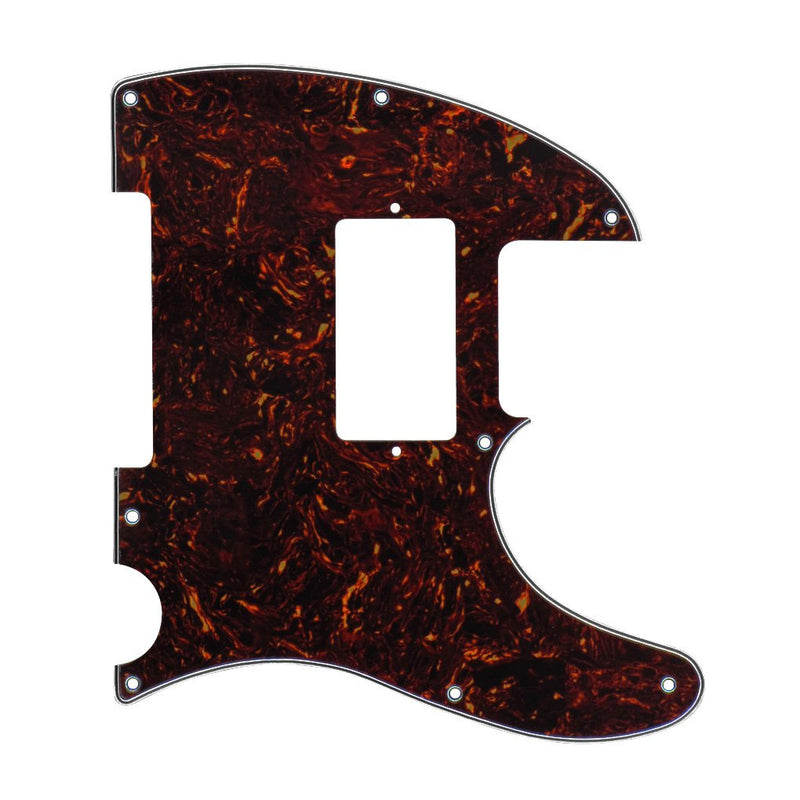 FLEOR 8 Hole Tele Pickguard Guitar Humbucker Pick Guard HH with Screws Fit USA/Mexican Fender Standard Telecaster Part, 4Ply Brown Tortoise Shell