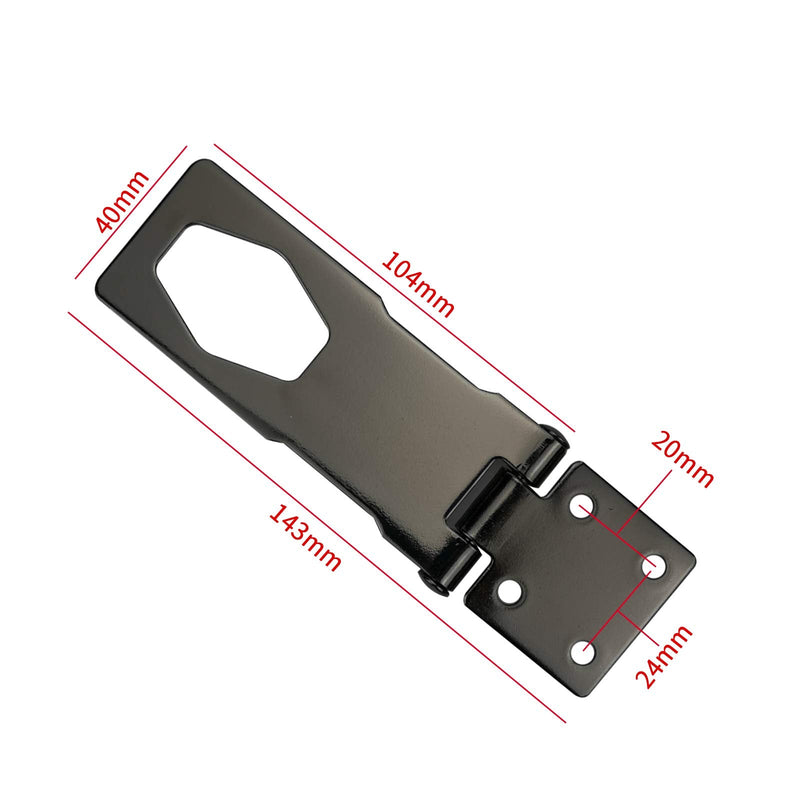 Chris.W 2Pack 4-inch Keyed Hasp Locks Zinc Alloy Twist Knob Keyed Locking Hasp with Screws for Door Cabinet (4", Black) 4 Inch