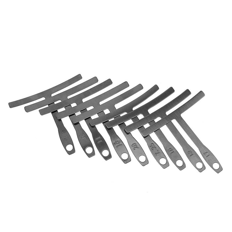 TraderPlus Set of 9 Understring Radius Gauge Luthier Tools with One Pin Puller for Guitar and Bass
