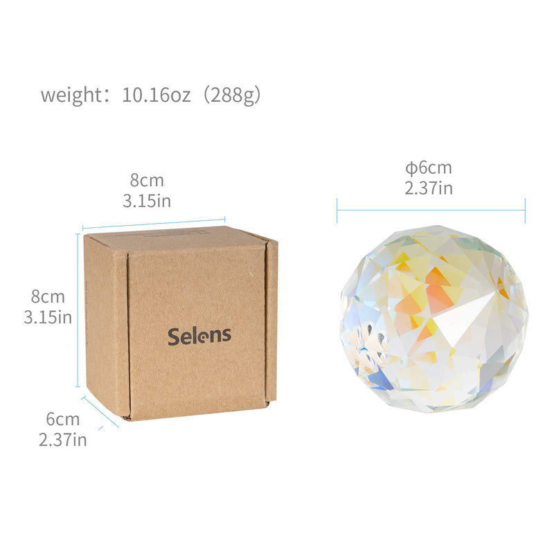 Selens Photography Prism Crystal Ball with Mini Tripod, K9 Optical Glass Prism for Teaching Light Spectrum Physics Rainbow Effect Maker and Photographer Photo Accessories round