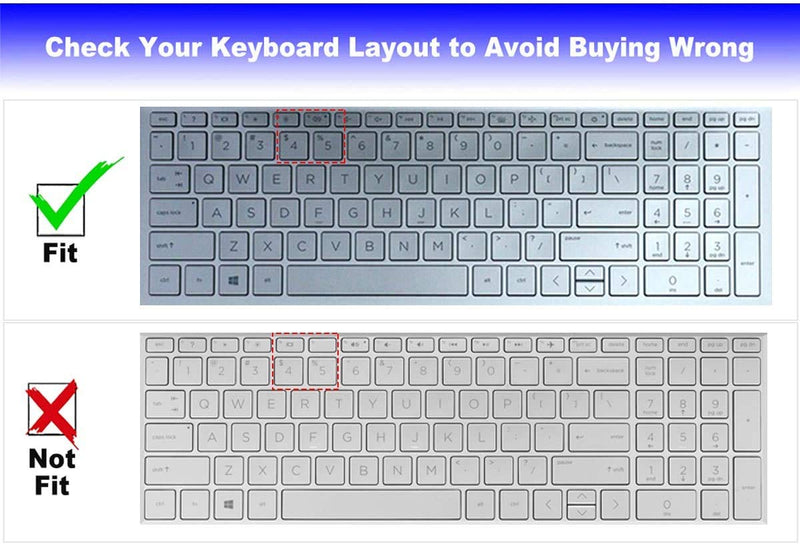 Keyboard Cover for 2021 HP Pavilion 15.6" Laptop 15-eh 15-eg 15t 15z Series, HP Pavilion 15-eg0073cl 15-eg0021nr 15-eg0053cl 15-eg0050wm 15eg0103tx 15-eh0050wm US Keyboard Cover -Hotblue Hotblue