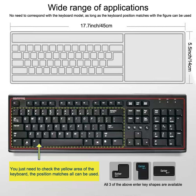 Universal Clear Desktop Computer Keyboard Protection Skin Protector Cover for PC 104/107 Keys Standard Keyboard,Ultra Thin Desktop PC Silicone Waterproof Dustproof Keyboard Cover (Type A) Type A