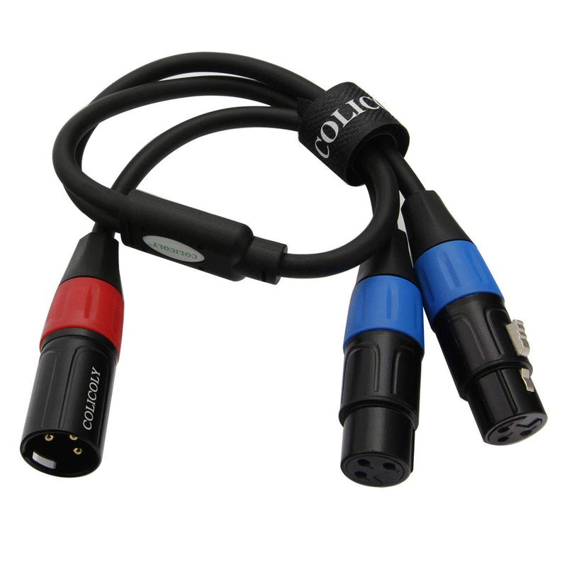 [AUSTRALIA] - COLICOLY XLR Y-Cable, 2 Female to 1 Male XLR Mic Combiner Y Cord Balanced Microphone Adaptor Wire - 1.6ft 