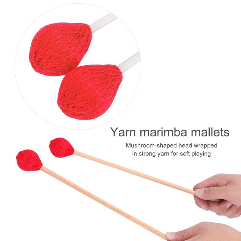 Alomejor Marimba Hammer 1 Pair Smooth Keyboard Marimba Stick with Wooden Handle and Yarn Head for Percussion