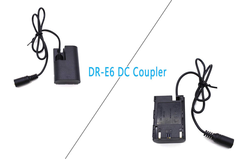 Adhiper ACK-E6 AC Power Supply Adapter Kit, Replacement DR-E6 Coupler Charger Kit for Canon EOS 70D/7D, EOS 60D/6D, EOS 5D Mark II III, EOS 5DS, EOS Cameras (Replace LP-E6 LP-E6N Battery)