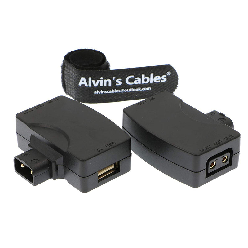 Alvin's Cables D Tap P Tap to USB 5V Adapter Converter Dtap Male to Female 5V USB Female Connector for Phone Camera Monitor 2 Pcs