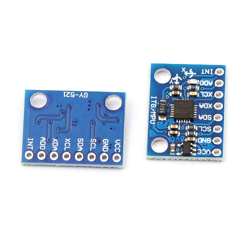 DaFuRui 5Pack GY-521 MPU-6050 Module 6 DOF 3 Axis Accelerometer Gyroscope Sensor Module 16 Bit AD Converter Data Output IIC I2C Compatible for Arduino