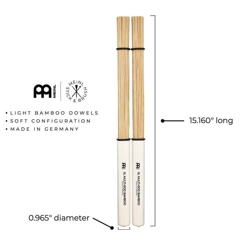 Meinl Stick & Brush Lightweight Extra Large Multi-Rod Bundle Sticks with Solid Thin Bamboo Dowels and Adjustable Rings - MADE IN GERMANY (SB204)