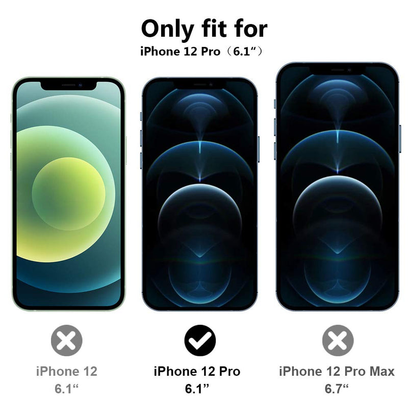 TOCOL 4 Pack Compatible with iPhone 12 Pro (Not for iPhone 12) - 2 Pack Privacy Tempered Glass Screen Protector and 2 Pack Glass Camera Lens Protector Alignment Frame Bubble Free Case Friendly - Black