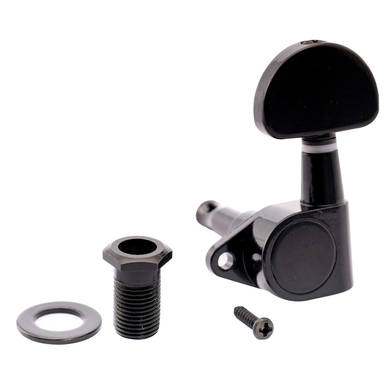Musiclily Pro 10mm Guitar Tuner Bushings and 14mm Washers for Modern Electric Guitar Sealed Tuning Pegs Machine Heads, Black (Set of 6)