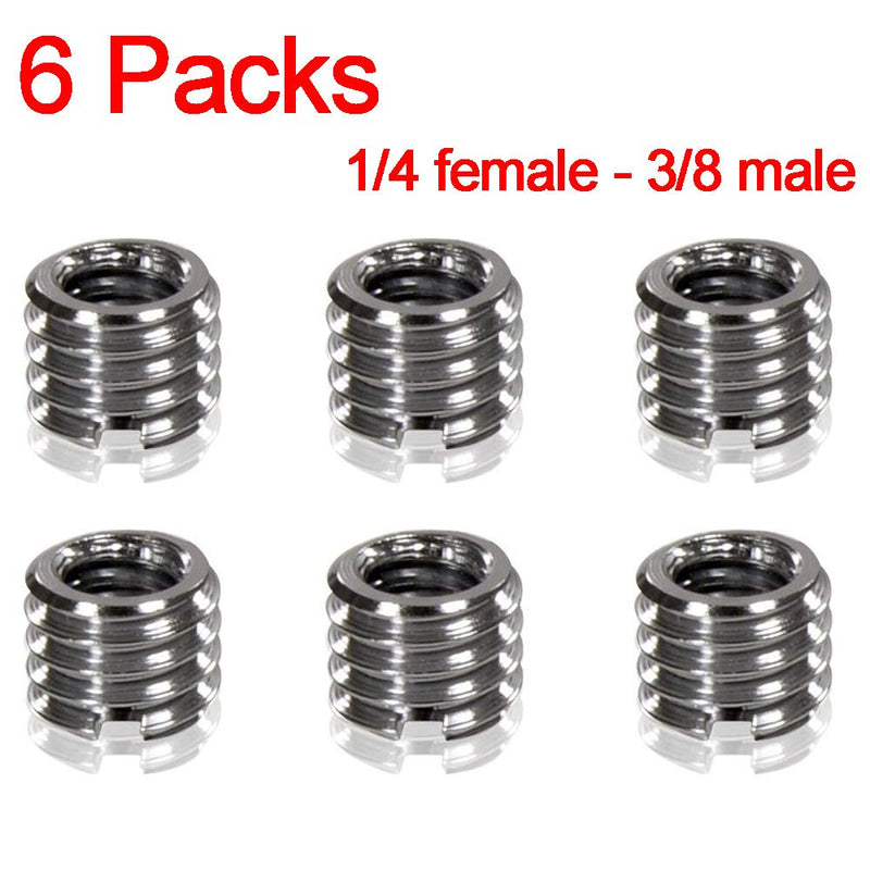 3/8" to 1/4" Tripod Ballhead Reducer Bushing Convert Screw Adapter,1/4" to 3/8" Tripod Ballhead Camera Convert Screw Adapter Mount for Tripod Monopod Ballhead Video Light Stand DSLR SLR 1/4-3/8 Adapter