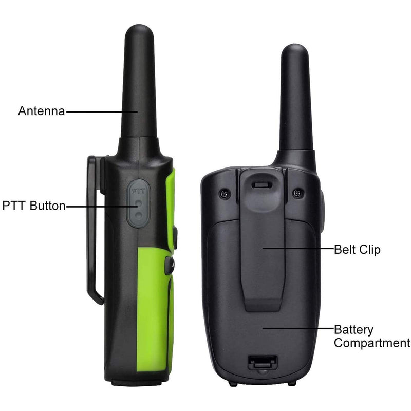 Retevis RA15 Walkie Talkies,Small Long Range Walkie Talkies for Adults,Portable Two Way Radios with NOAA Weather Alert for Family Outdoor Travel(Green,2 Pack)