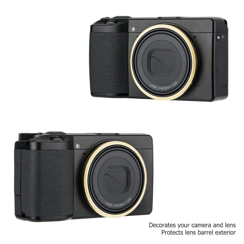 [AUSTRALIA] - JJC Metal Lens Decoration Ring Cap for Ricoh GR III GR3 Accessories Replace Ricoh GN-1 Ring Cap -Gold Gold 