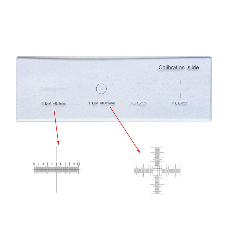 0.01mm Microscope Reticle Calibration Camera Slide Ruler Cross Stage Micrometer Multifunctional Microscope Calibrating Ruler