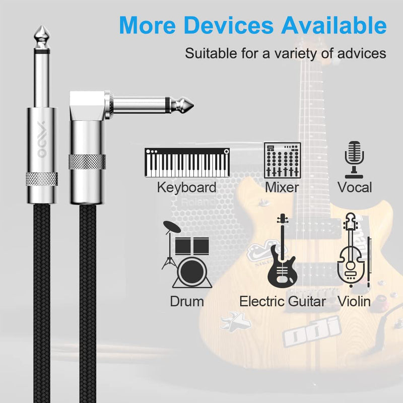 1Mii Guitar Cable Electric Instrument Cord 20ft, Professional Guitar Cord Bass AMP Cable for Electric Guitar, Bass, Electric Mandolin, Keyboard and Pro Audio