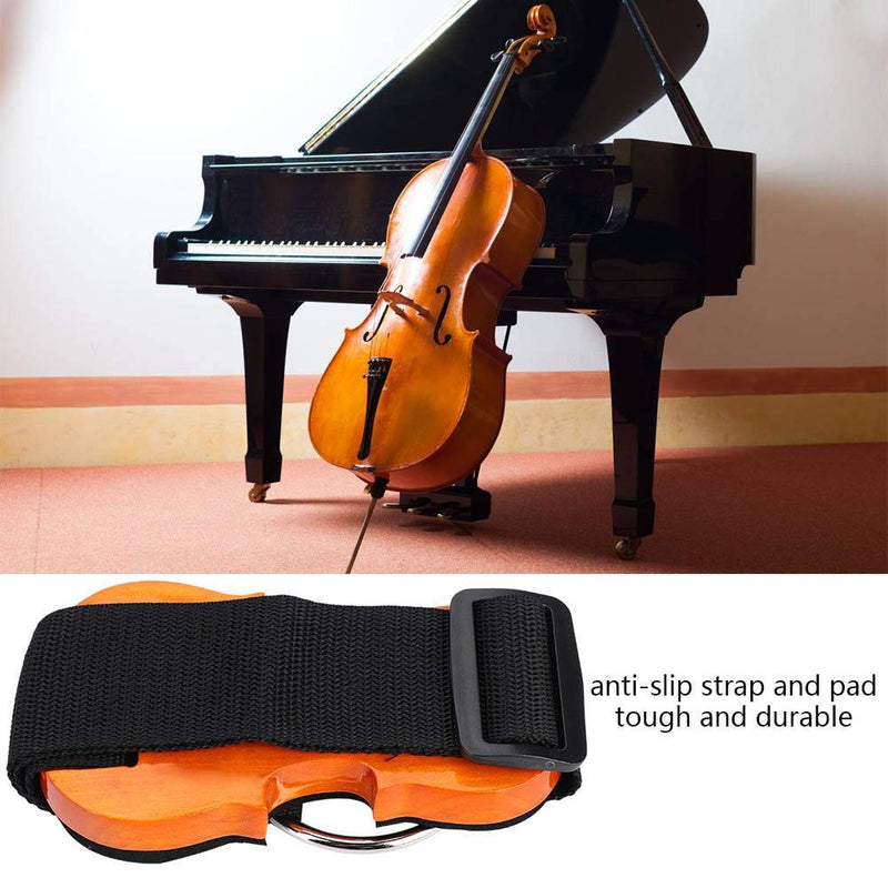 Fafeims Cello Endpin,Adjustable Anti-Slip Strap for Cello Stop Holder Endpin Stopper with Strap and Wood Anti Slip Pad.