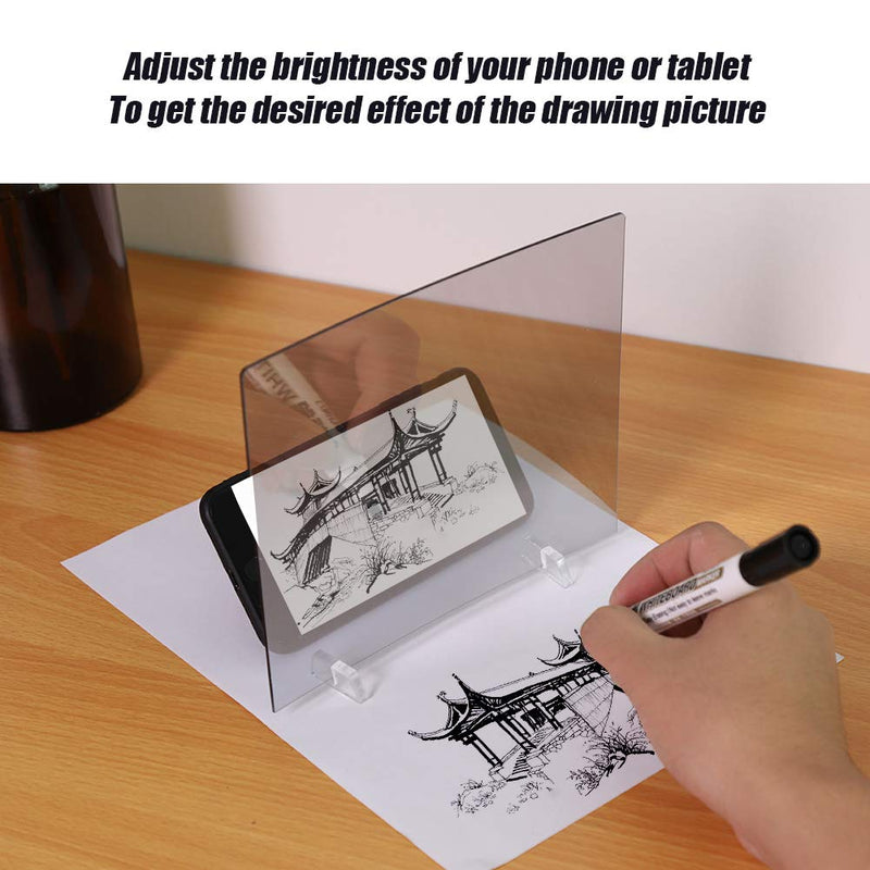 Aufee Led Light Stencil Board, Practical Led Light Stencil Board Light Box Tracing Drawing Board Sketch Mirror Reflection Phone Dimming for Junior Painters