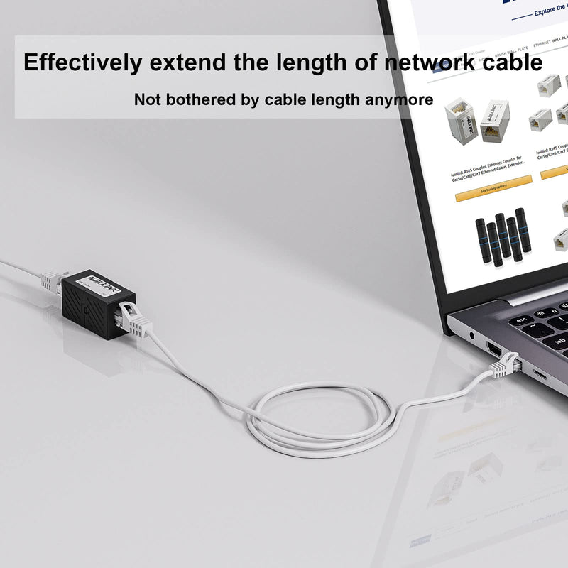 [AUSTRALIA] - iwillink RJ45 Coupler, Ethernet Coupler, RJ45 Connector for Cat5e/Cat6/Cat7 Ethernet Cable, Extender Adapter Female to Female, 10-Pack Black 