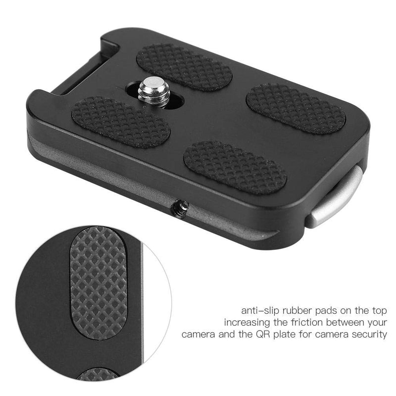 Quick Release Plate, QR-60 Aluminum Alloy Camera Universal Quick Shoe Plate with 1/4 Inch Screw Mount Tripod Plate & Strap Buckle for Arca-Swiss Tripod Ball Head