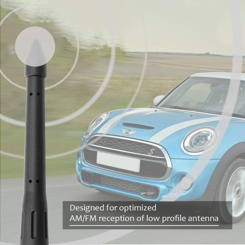 VOFONO 4.5 Inch Short Antenna Fit for Mini Cooper 1999-2020 | Bullet - Tipped Rubber Antenna Replacement | Designed for Optimized AM/FM Signal Reception