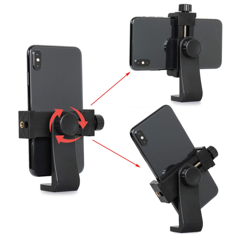 kiniza Phone Tripod Adapter, Universal 360 Rotation Smartphone Holder Mount Adapter, Vertical and Horizontal Adapter Compatible with Most Cell Phones,Adjustable Adapter for Selfie Stick, Camera Stand