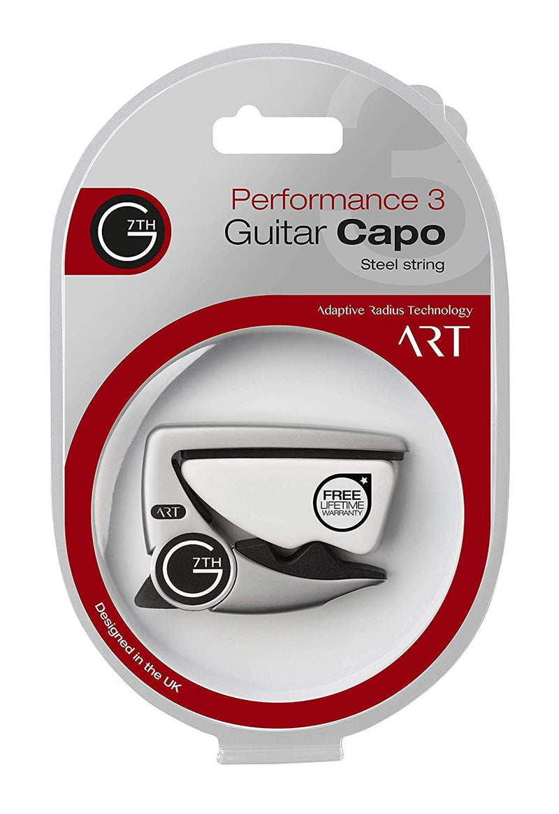 G7th Performance 3 ART Capo - 6 String, Silver - Bundled with Dunlop Pick Pack