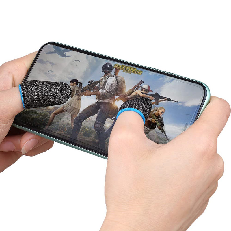 ZEPOHCK Game Finger Sleeve, Mobile Game Controllers Finger Cover, Breathable Anti-Sweat Soft Touch Screen Finger Sleeve Sensitive Shoot and Aim for Rules of Survival/Knives Out for Android & iOS